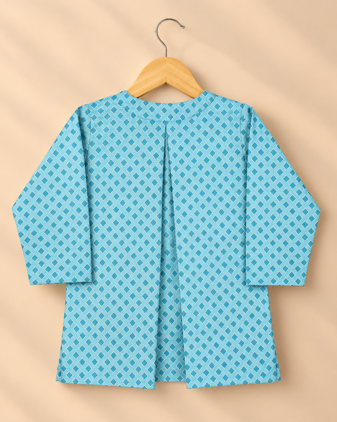 The Little Yuvraj – Turquoise Printed Kurta & White Pajama Set