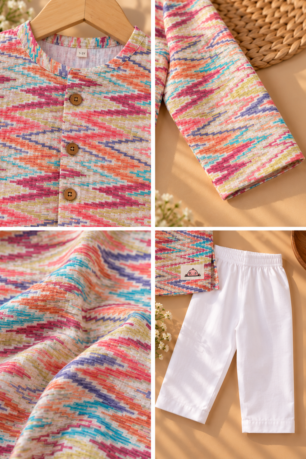 The Little Rangrez – Multicolour Kurta Pajama Set
