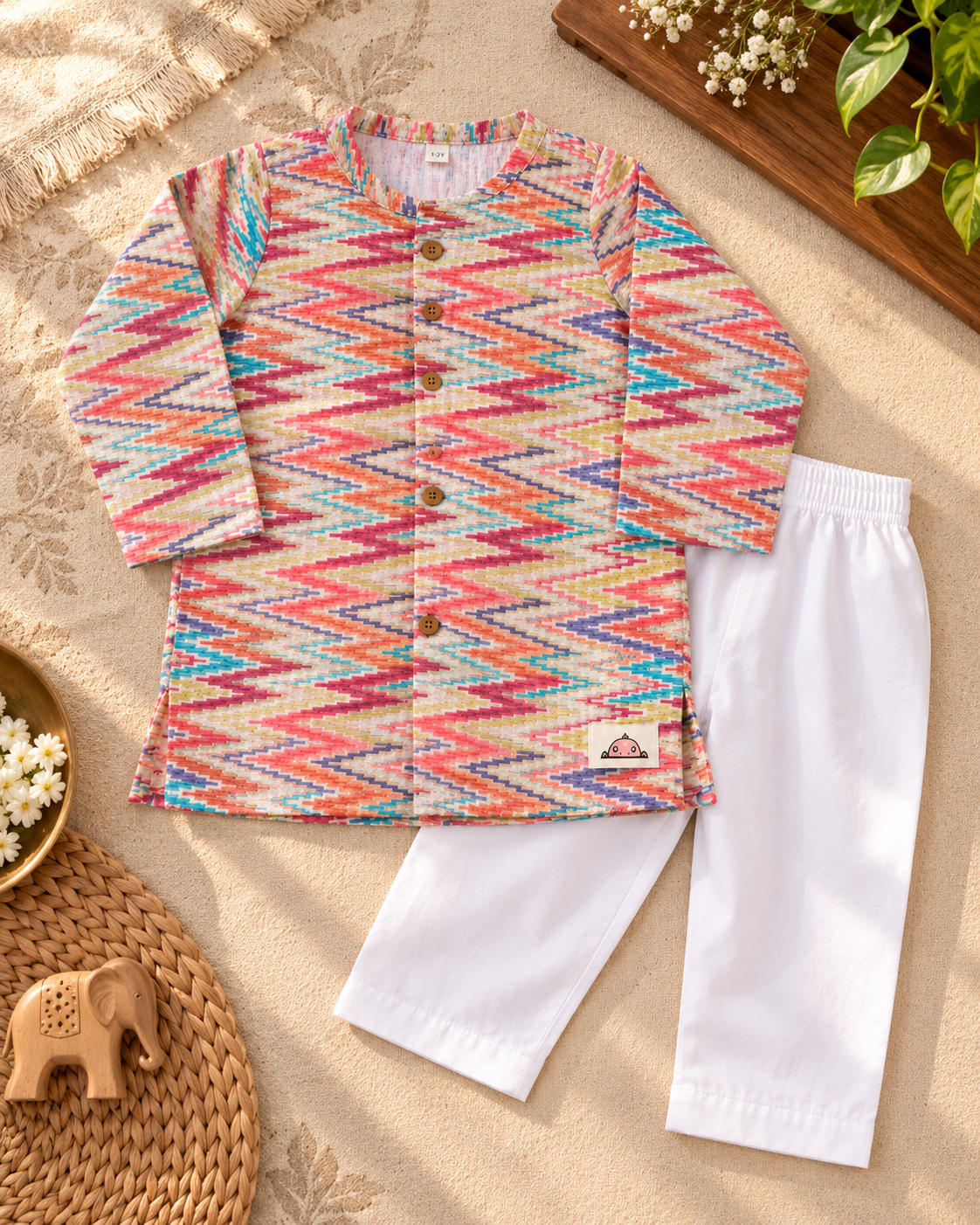 The Little Rangrez – Multicolour Kurta Pajama Set