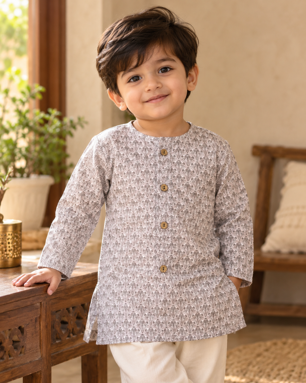 The Little Maharaja - Printed Kurta & Pajama Set for Boys | Little boy, royal charm. ✨