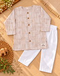 Little Nawab – Light Pink Printed Kurta Pajama Set