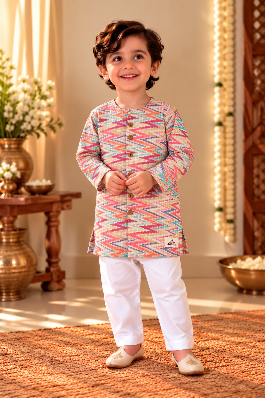 The Little Rangrez – Multicolour Kurta Pajama Set