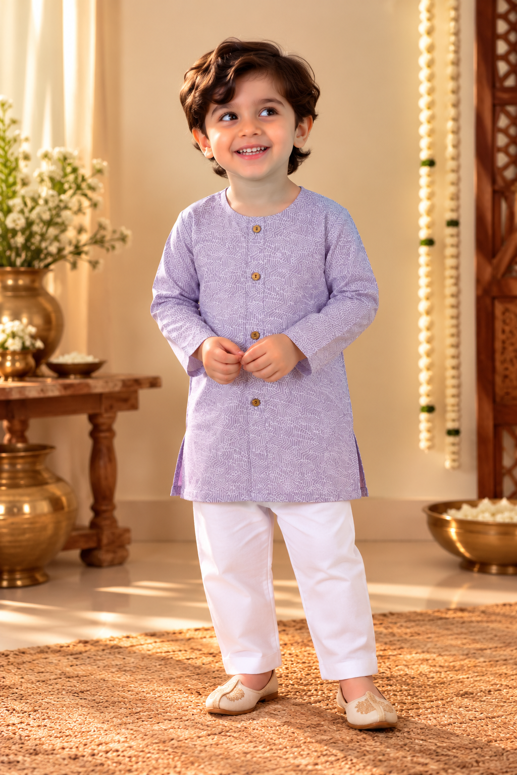 The Lavender Maharaja – Boys' Kurta Pajama Set