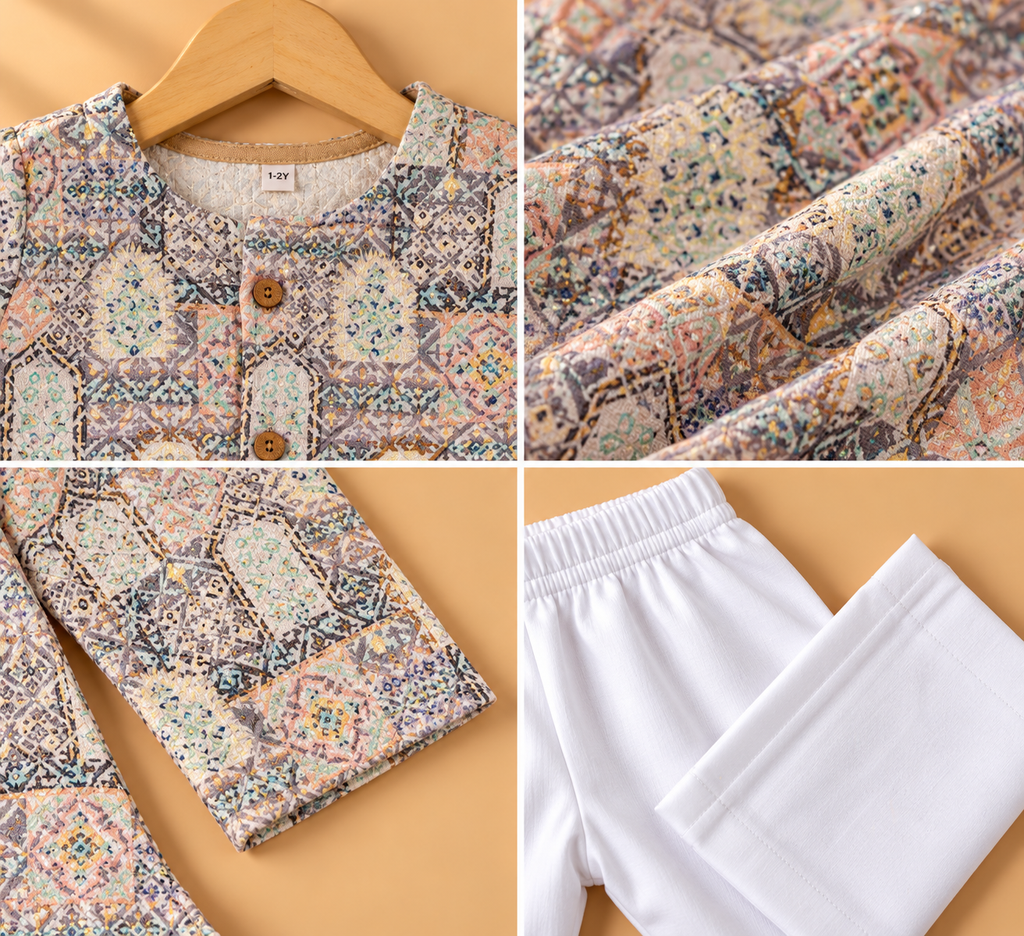 The Royal Mosaic – Boys' Kurta Pajama Set