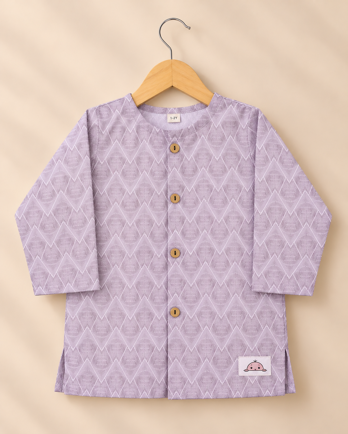 The Little Nawab – Lavender Printed Kurta & Pajama Set