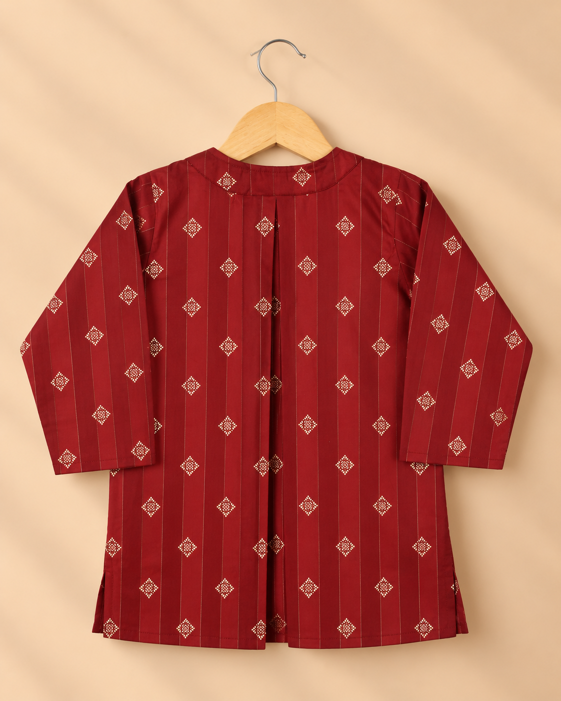 The Royal Heir – Maroon Printed Kurta & White Pajama Set