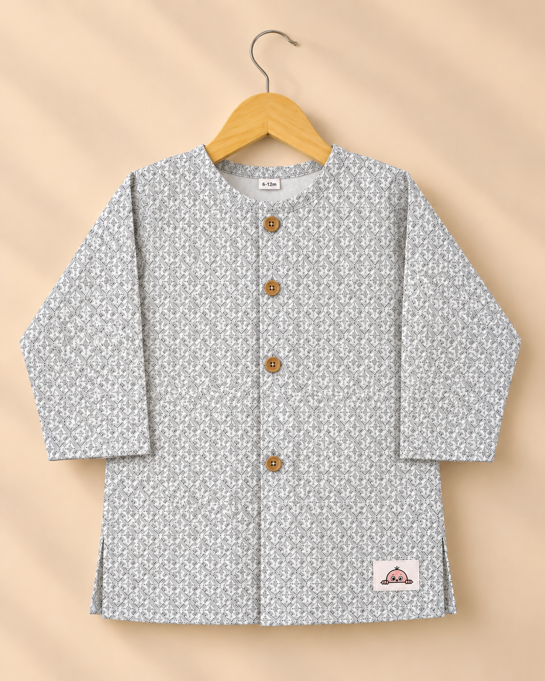 The Little Prince – Grey Printed Kurta & White Pajama Set