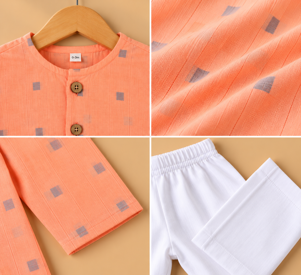 The Peach Maharaja Set – Boys’ Ethnic Kurta Pajama